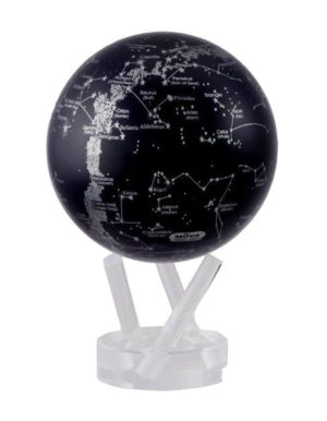 Mova 4.5 Silver and Black Constellations Globe
